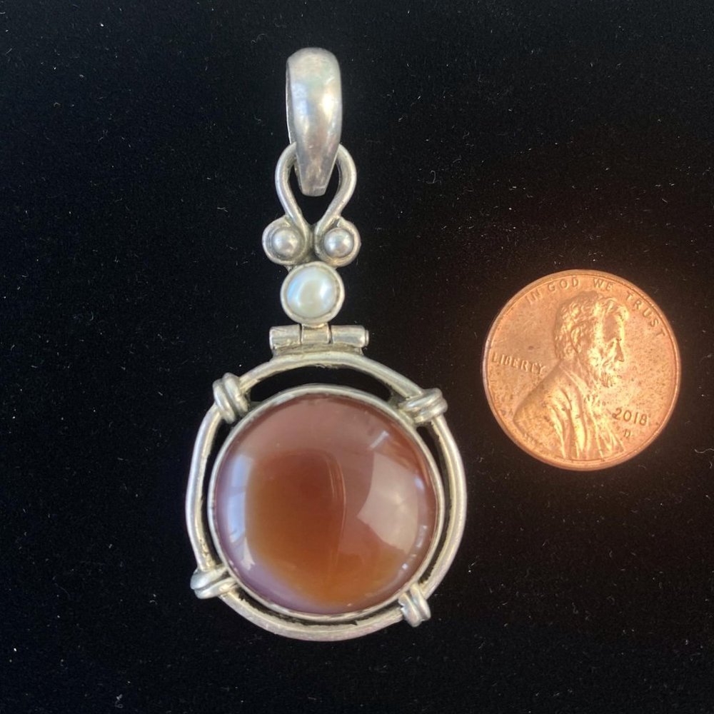 Agate 925 Silver Statement Pendant - image 3